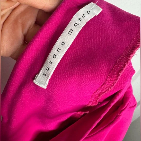 Susana Monaco Pink One Shoulder Cocktail Dress - Picture 5 of 6